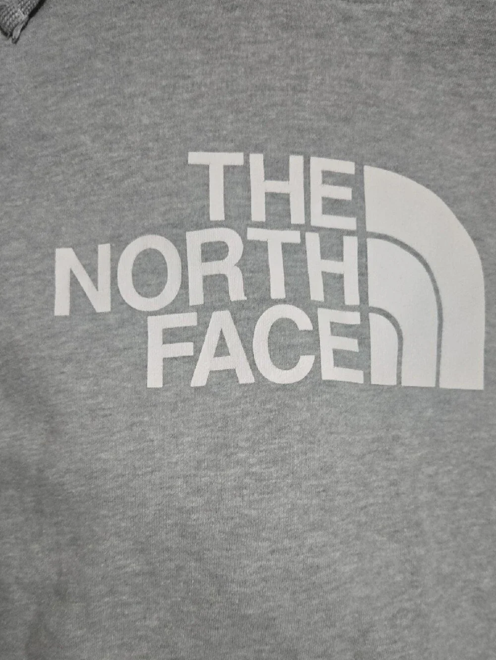 The North Face Grey Pullover Hoodie with White Logo